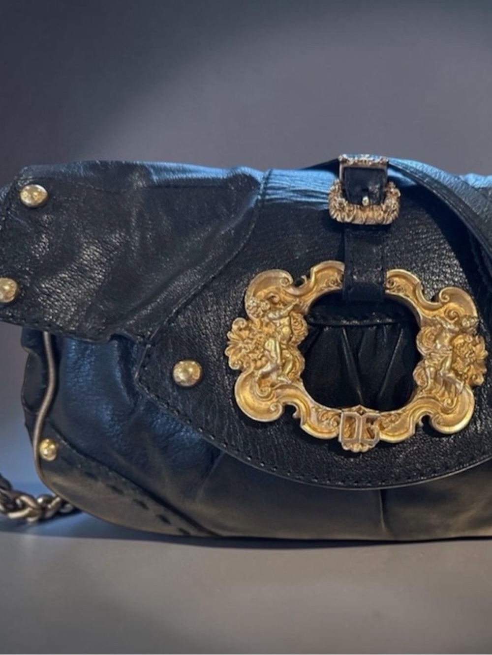 Dolce and Gabbana baroque leather handbag